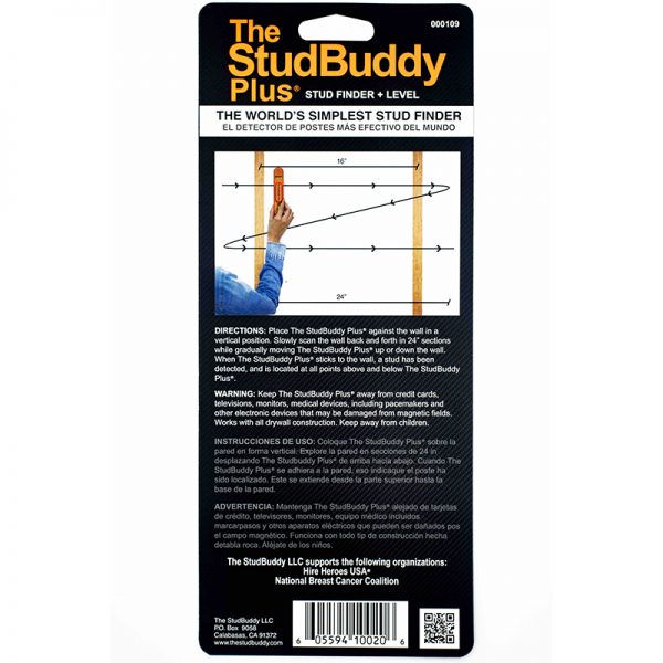 The StudBuddy Plus Magnetic Stud Finder & Spirit Level